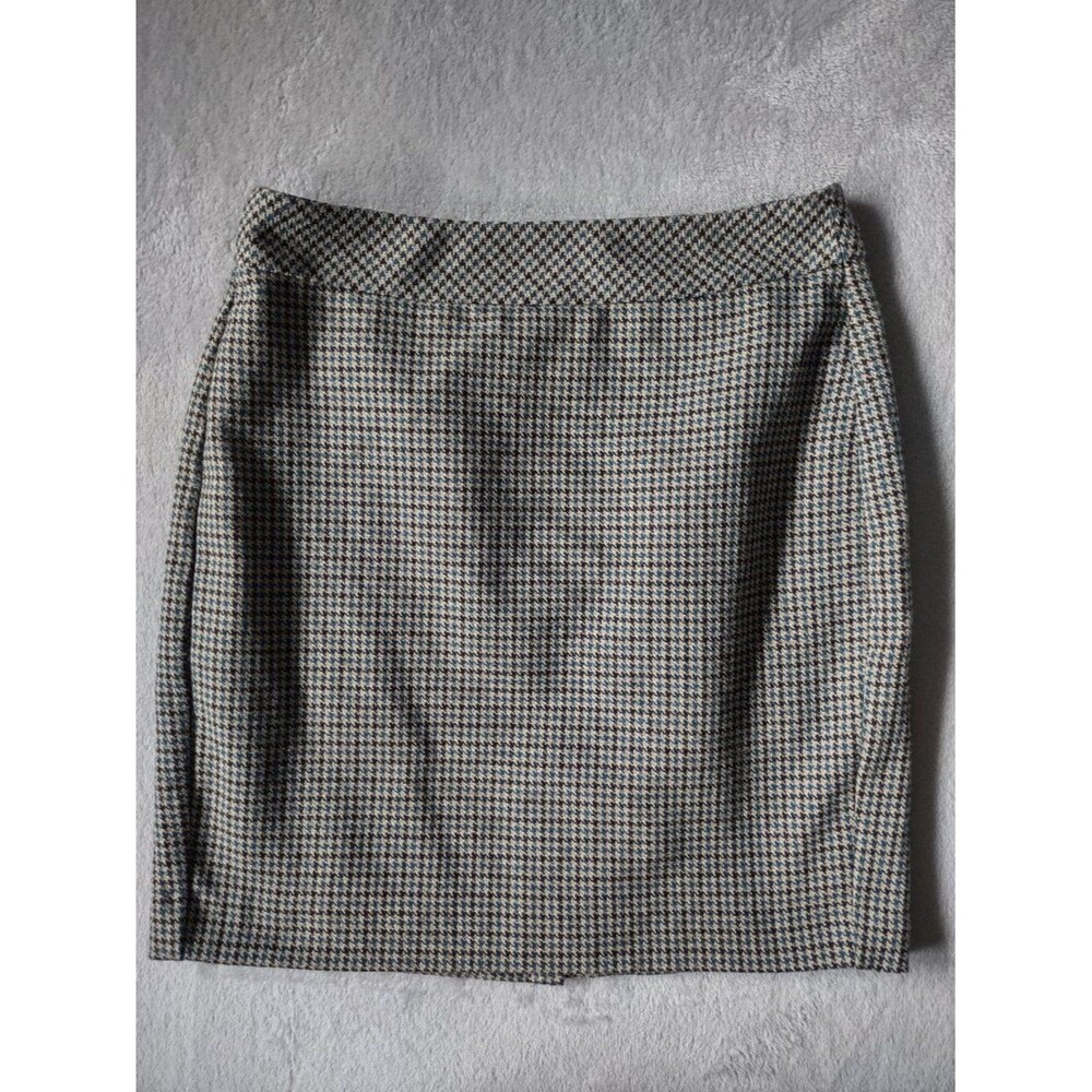 Banana Republic Literary Chic Mini Skirt Women's Size 4 Beige Blue Lined